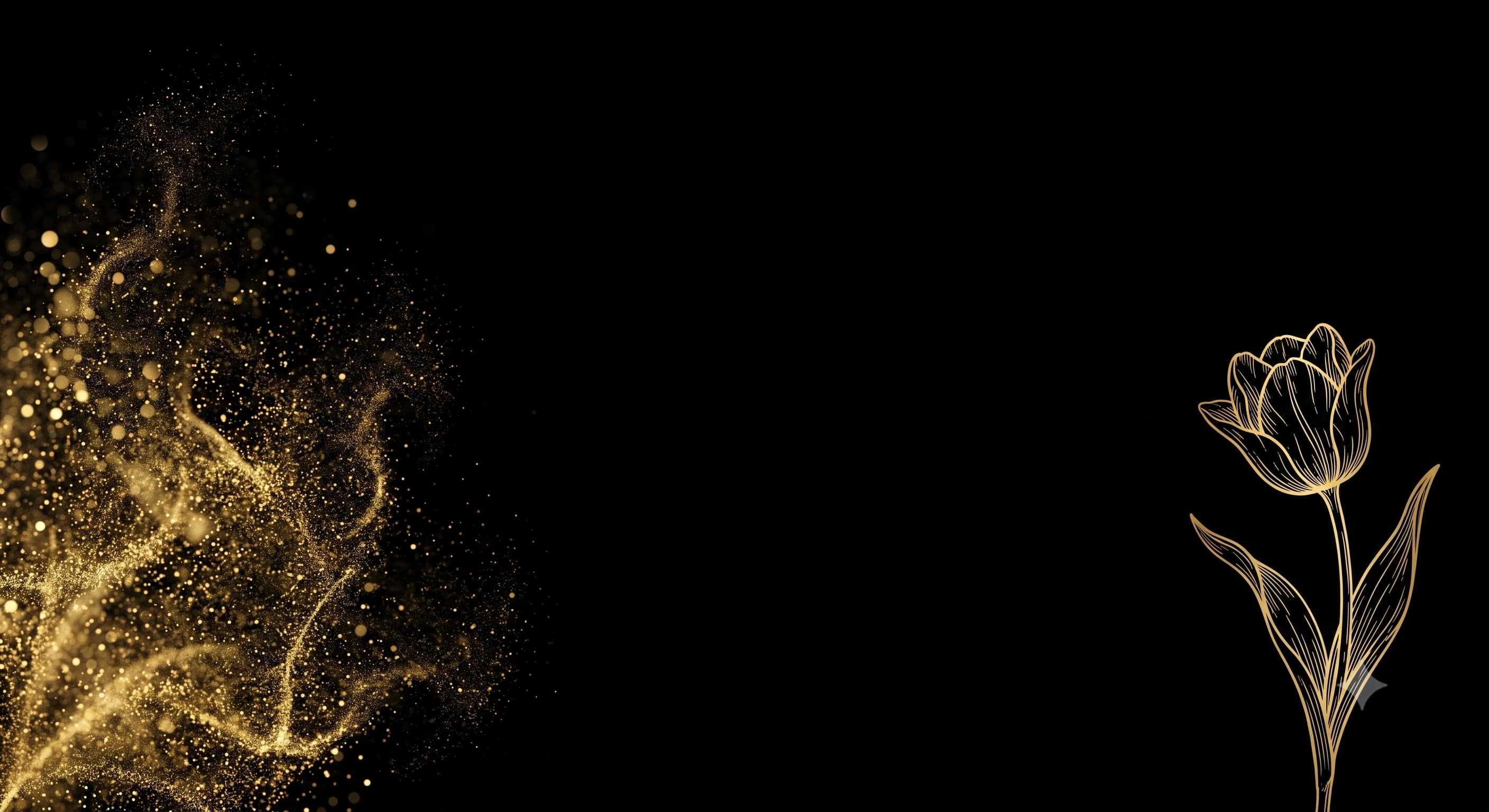 Decorative gold dust and floral art